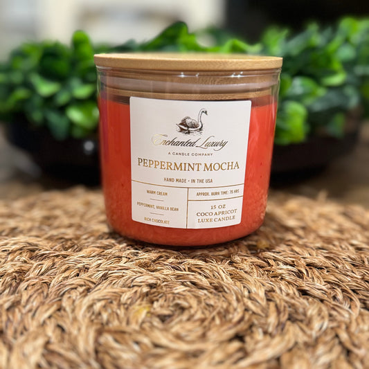 Peppermint Mocha Candle - Handmade Coco Apricot Wax Blend