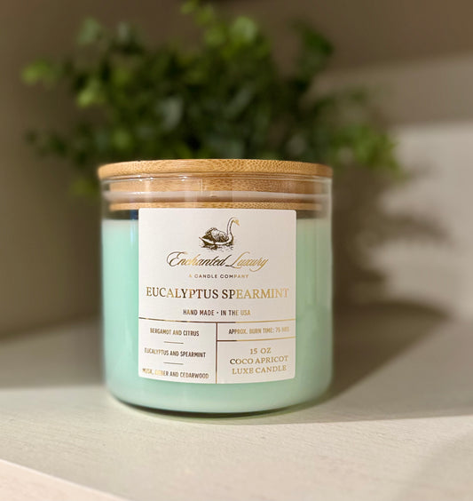 Eucalyptus Spearmint Coconut Apricot Luxe Soy Candle - Clean Burning, All-Natural