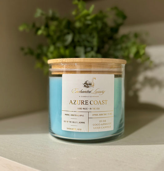 Azure Coast Coconut Apricot Luxe Soy Candle - Clean Burning, All-Natural, Enchanting Aroma