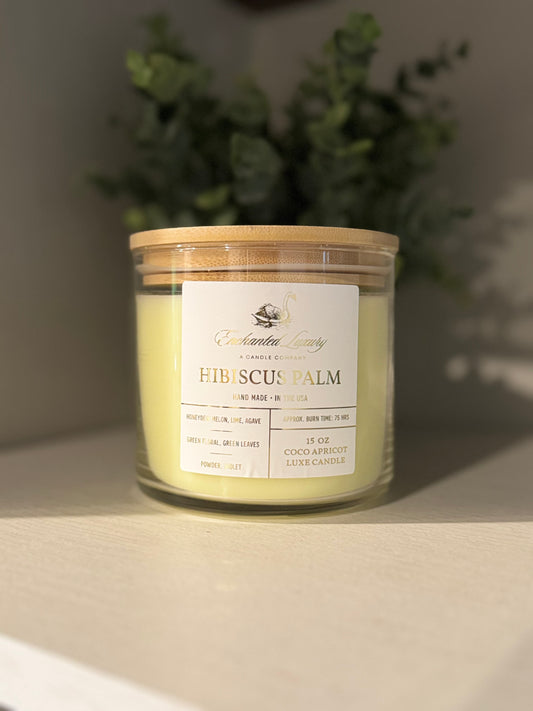 Hibiscus Palm Coconut Apricot Luxe Soy Candle - Clean Burning, All-Natural, Enchanting Aroma (Copy)