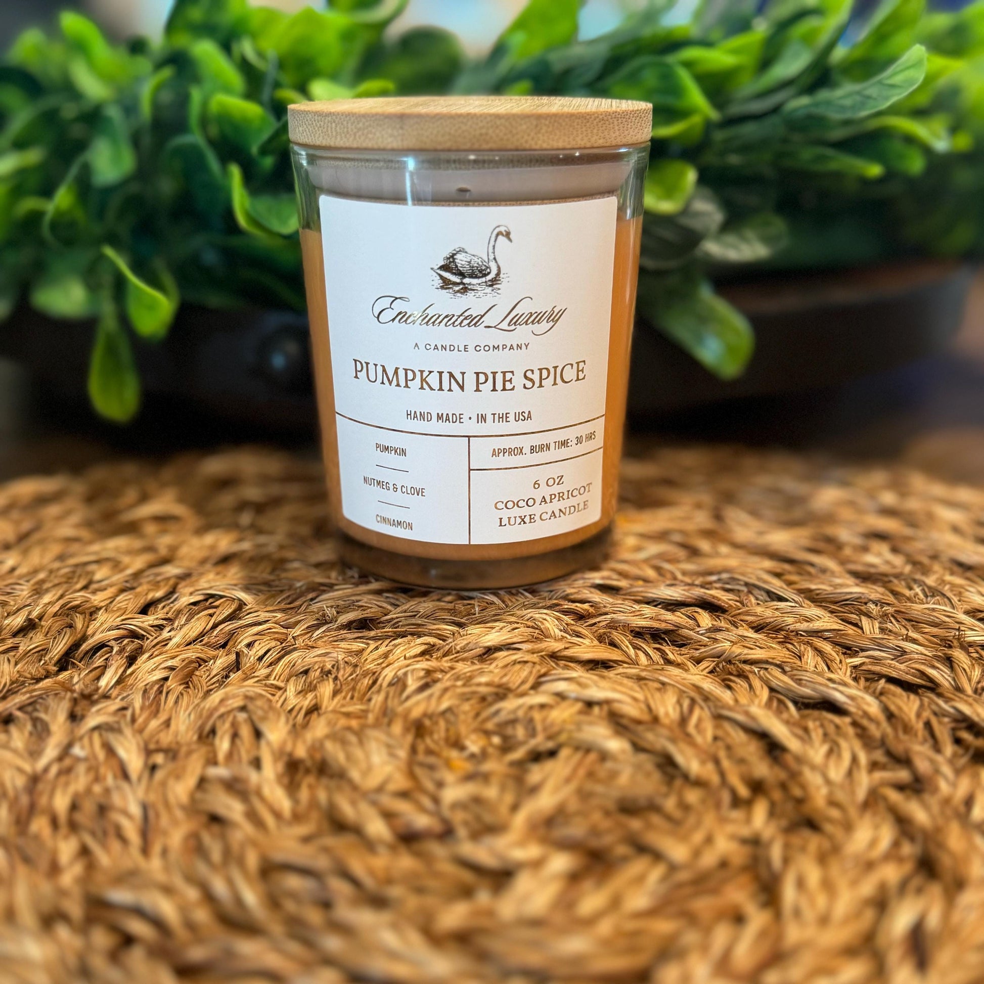a jar of pumpkin pie spice sitting on a table